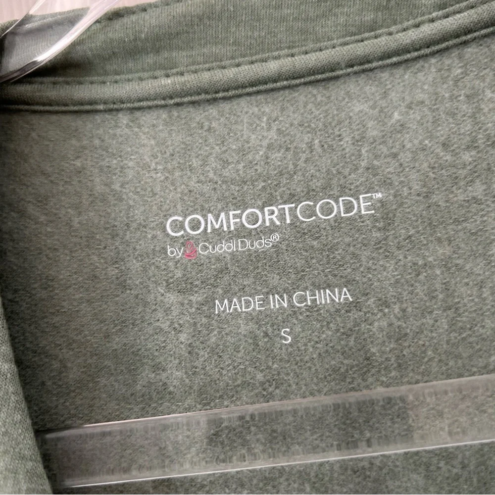 Cuddl Duds Comfort Code Green Long Sleeve Lounge Dress - Picture 4 of 10